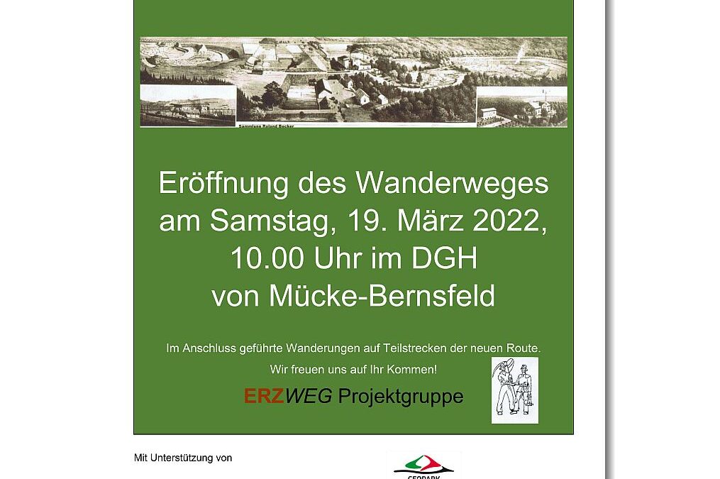 Plakat für die Eröffnung des Erzwegs am 19. März 2022