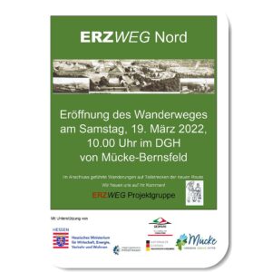 Plakat für die Eröffnung des Erzwegs am 19. März 2022