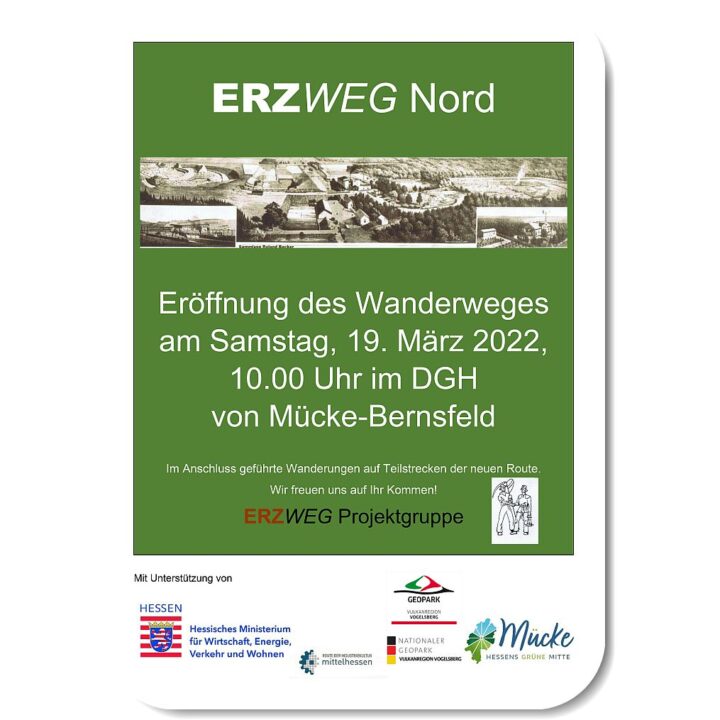 Plakat für die Eröffnung des Erzwegs am 19. März 2022