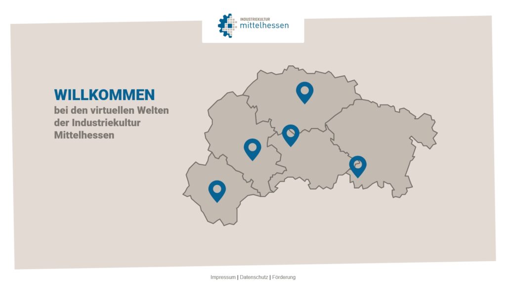 Startseite der virtuellen Welten Industriekultur Mittelhessen